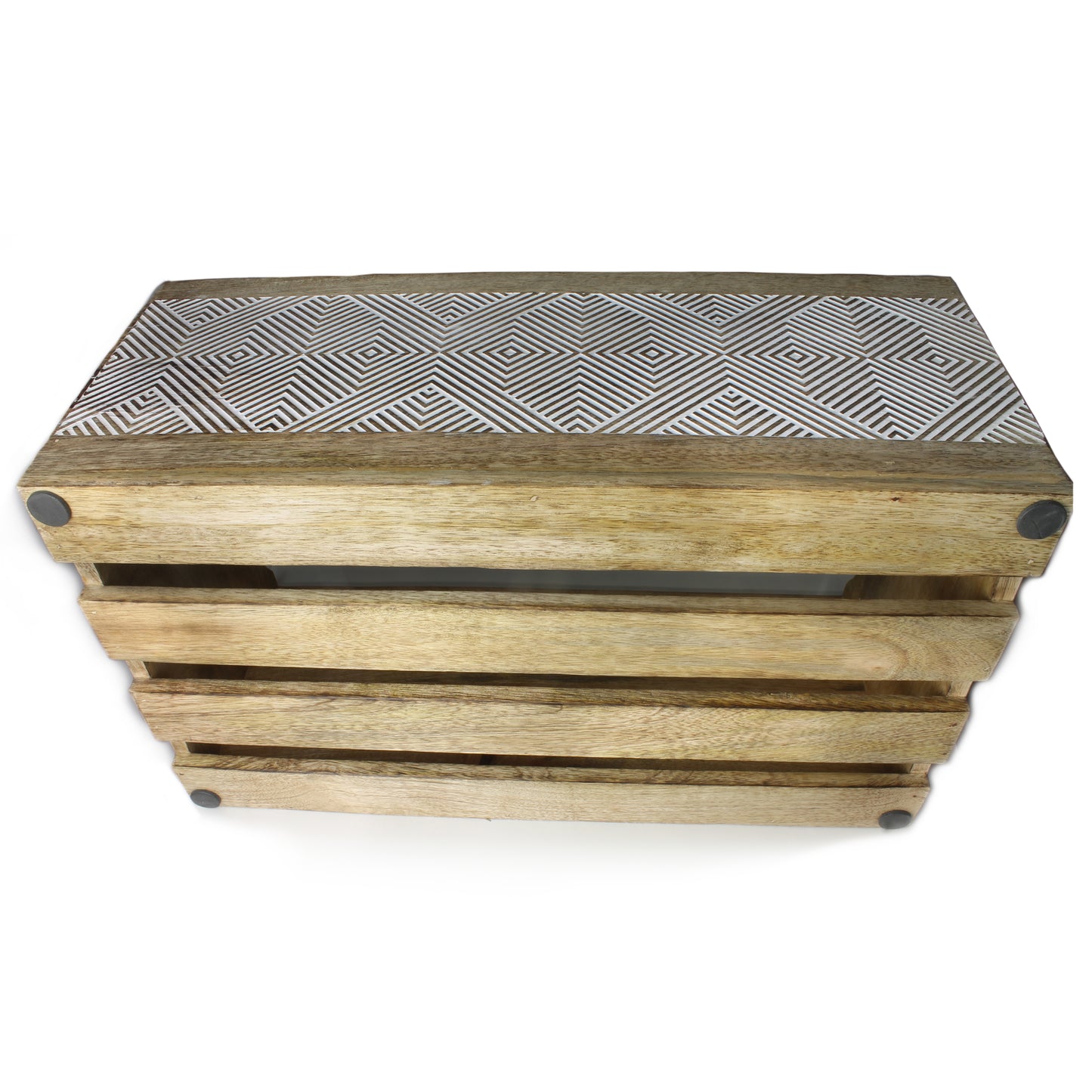 SAVON Rustic Wooden Storage Crate Organizer Large White