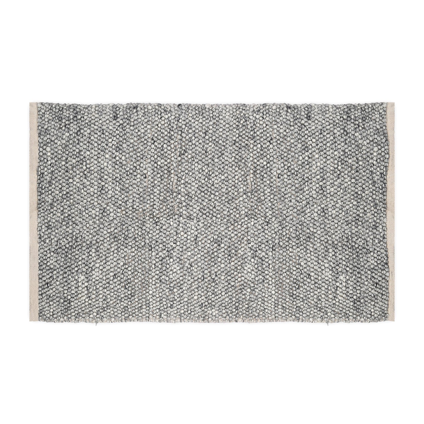 Hand Wool Area Rug  Gray Woven Straw Weave Pattern  1200