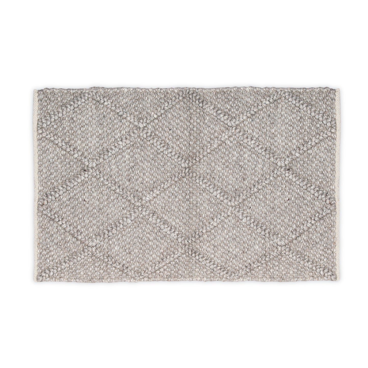Hand Woven Wool Area Rug Footmat Doormat Woven Brown Long Harlequin 1204