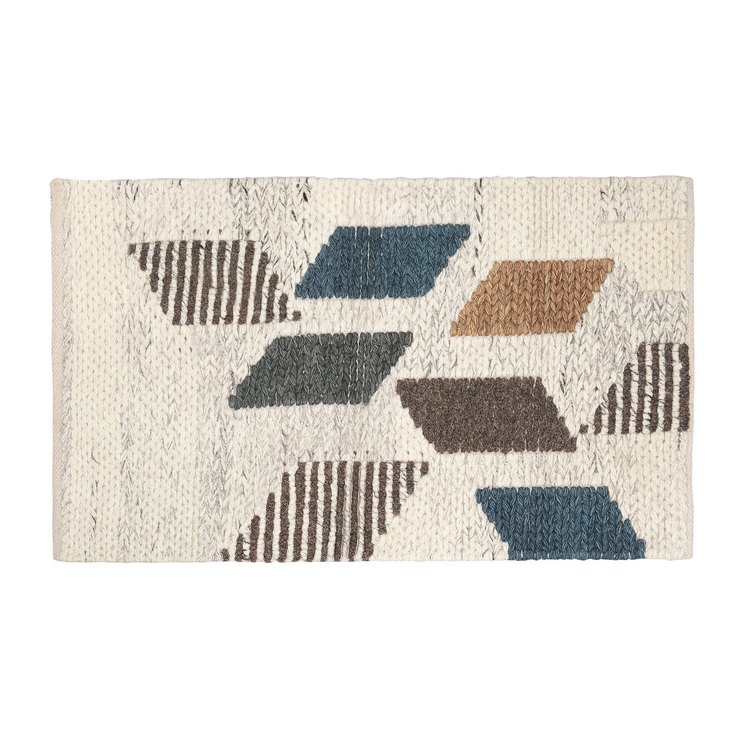 Hand Wool Area Rug Woven Geometric Modern Abstract 1220