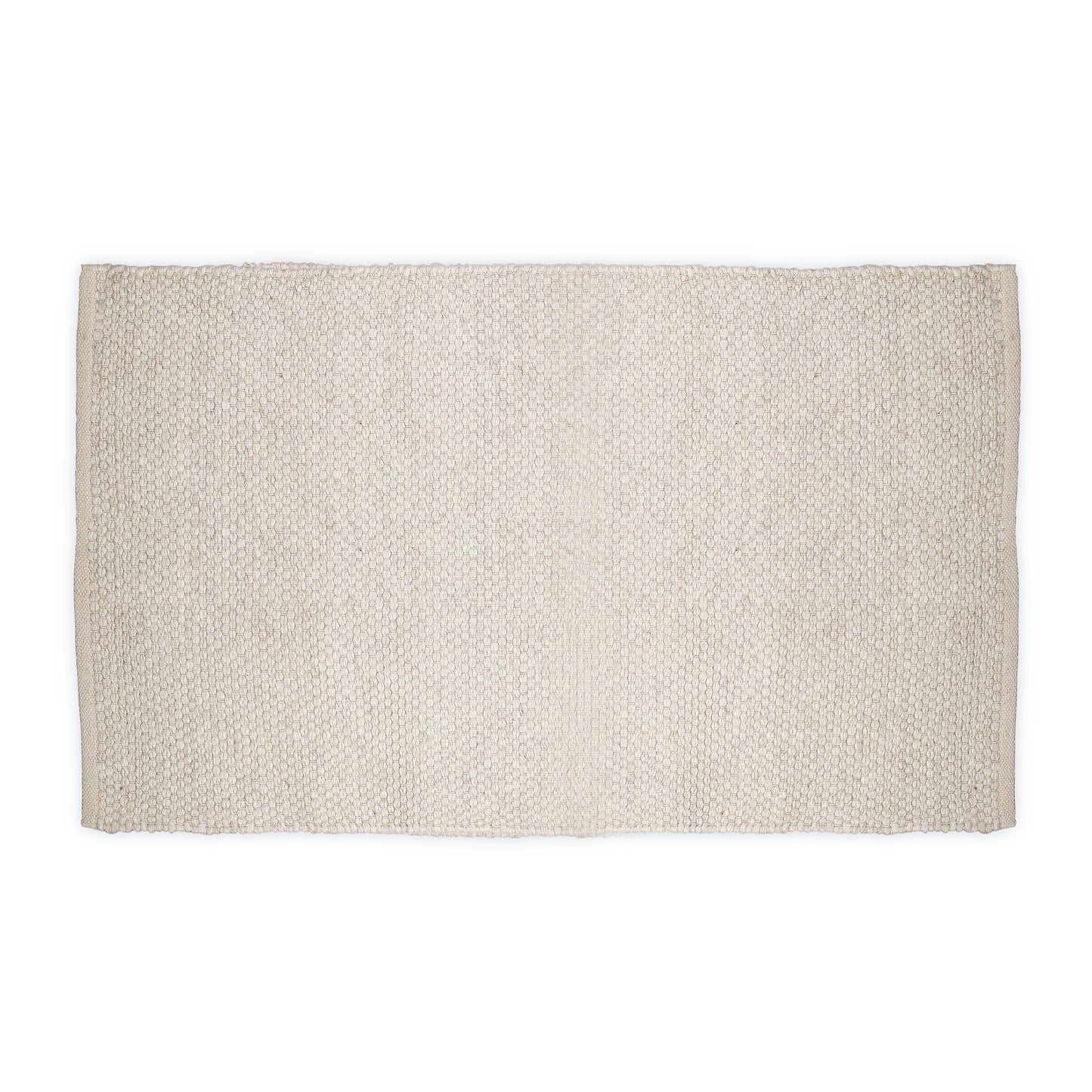 Hand Woven Wool Area Rug Woven Solid Off White  1244