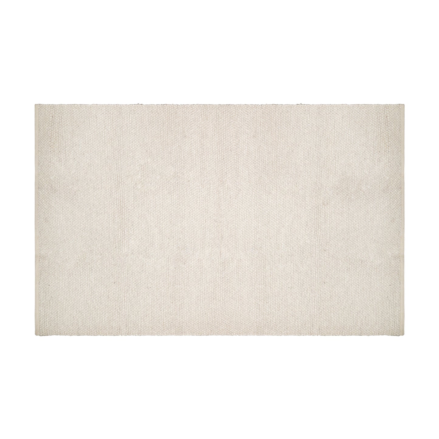 Hand Woven Wool Area Rug Woven Solid Off White  1244