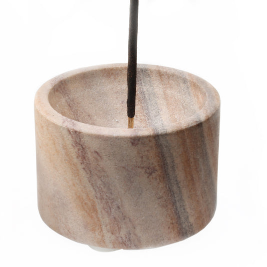 SAVON Stone Incense Stick Holder Burner Candle Stand Round Modern Minimalist Geometric Art Deco