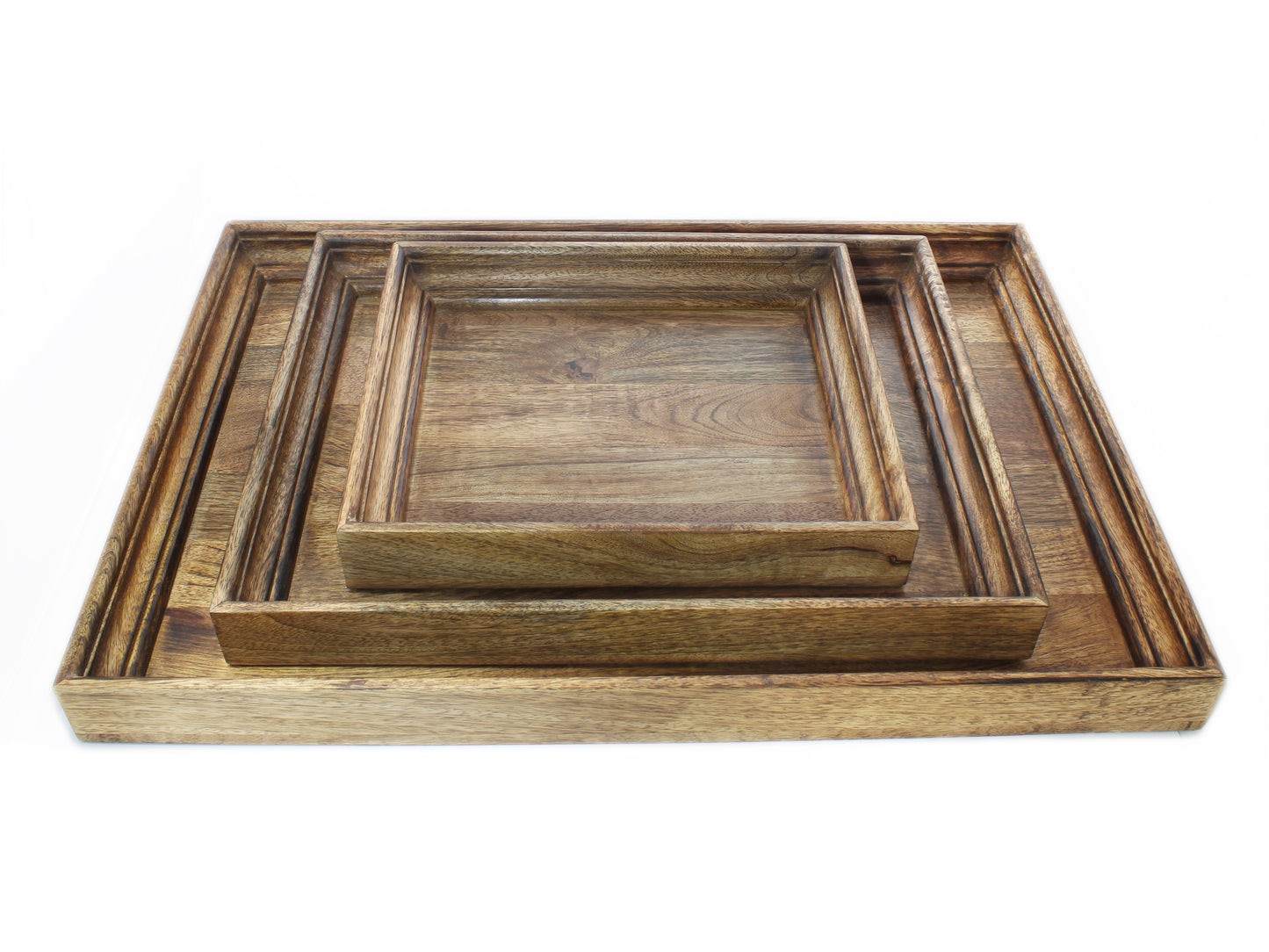 Extra Large Serving Tray Wooden Tea Coffee Breakfast 24 x 17 inches set of 3