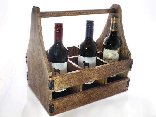 SAVON Bottle Caddy Wine holder Beer Carrier 6 compartments 14 inch sauces condiments