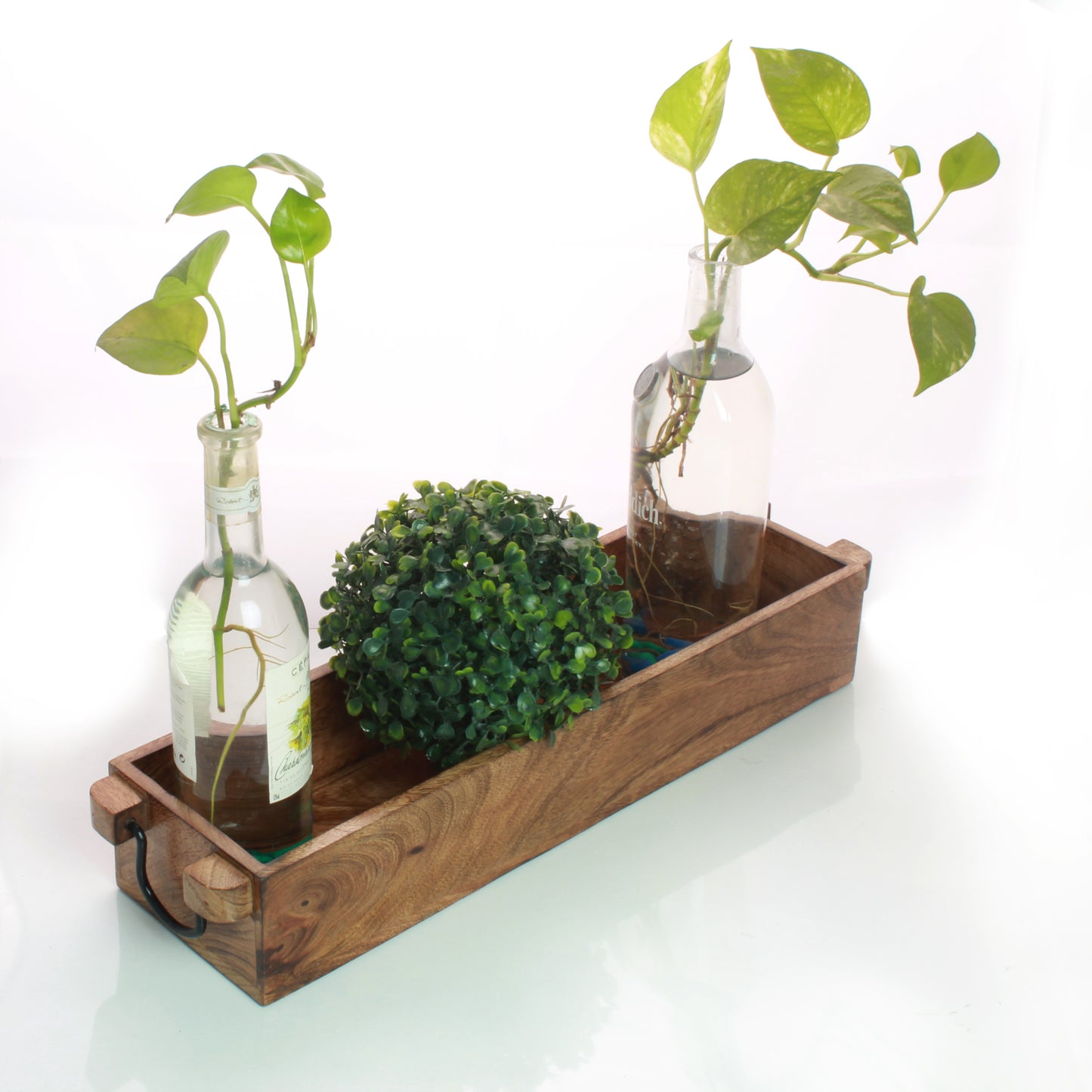 Serving Tray Wood for Wine Bar Whiskey Rectangular Indoor Planter Centerpiece