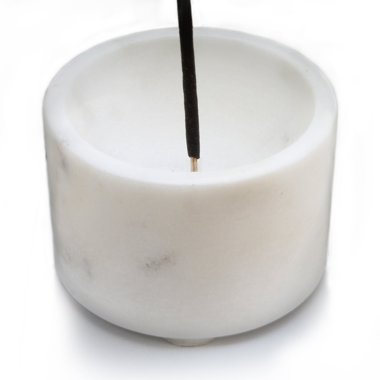 SAVON Marble Incense Stick Holder Burner Candle Stand Round Stone White Modern Minimalist Geometric Art Deco
