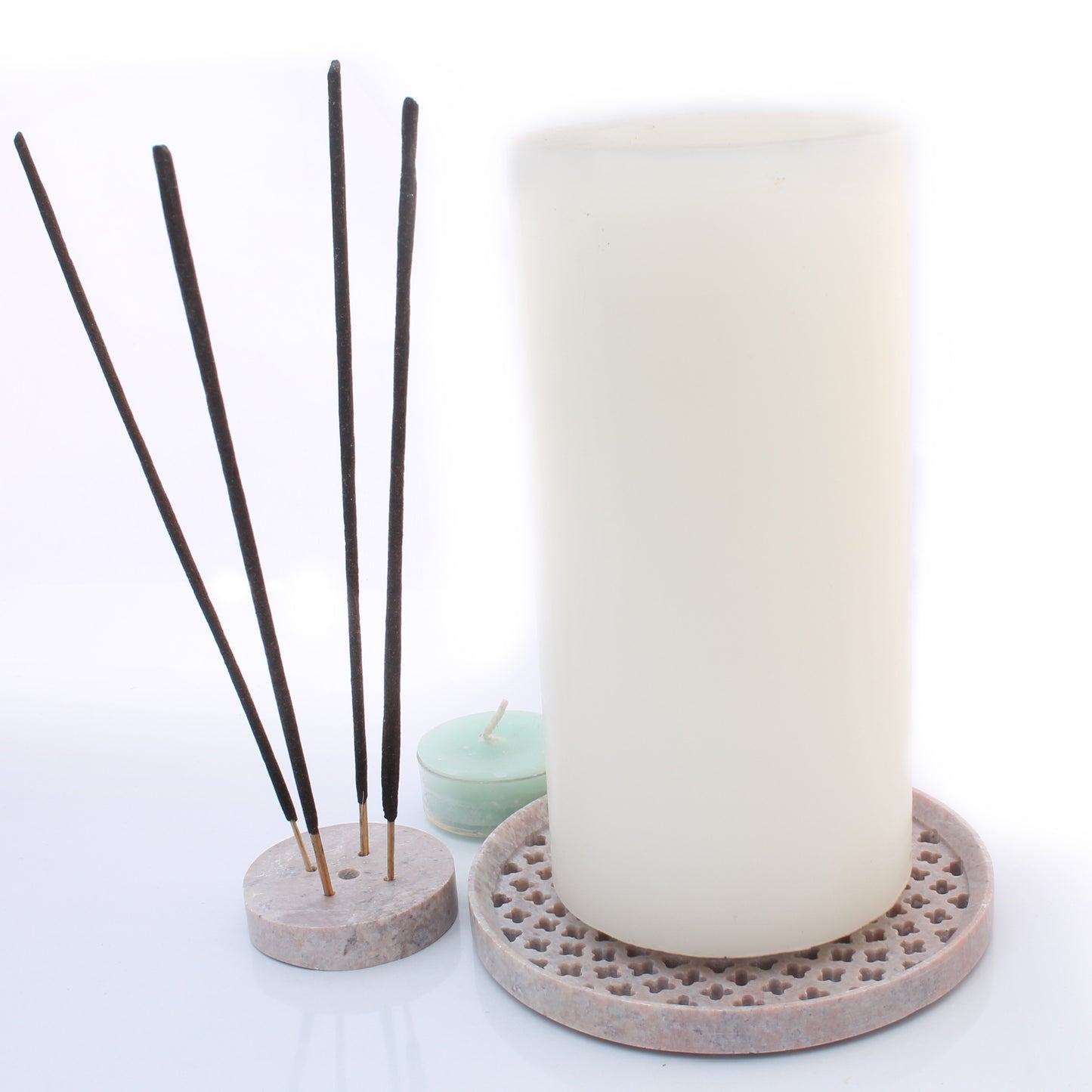 SAVON Round tealight Holder candlestand Incense Stick Burner Decorative Centerpiece Votive Plastic Free