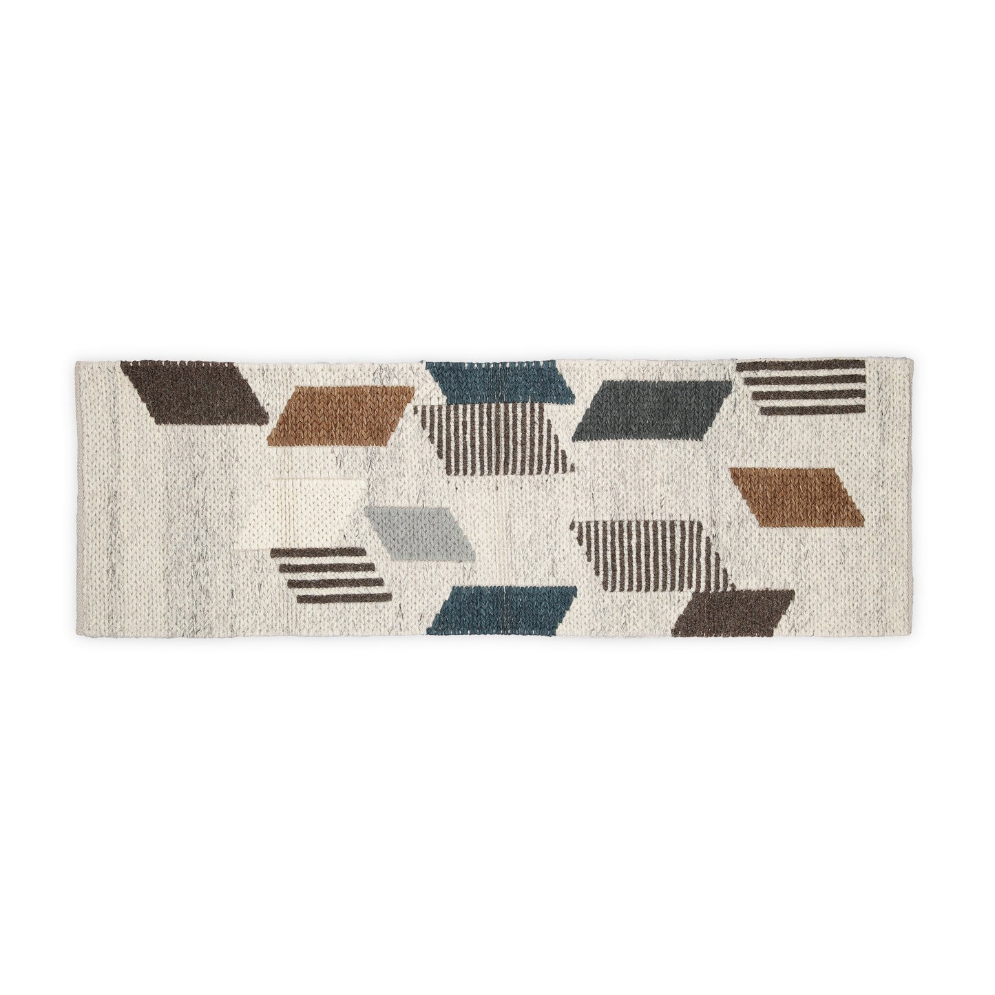 Hand Wool Area Rug Woven Geometric Modern Abstract 1220