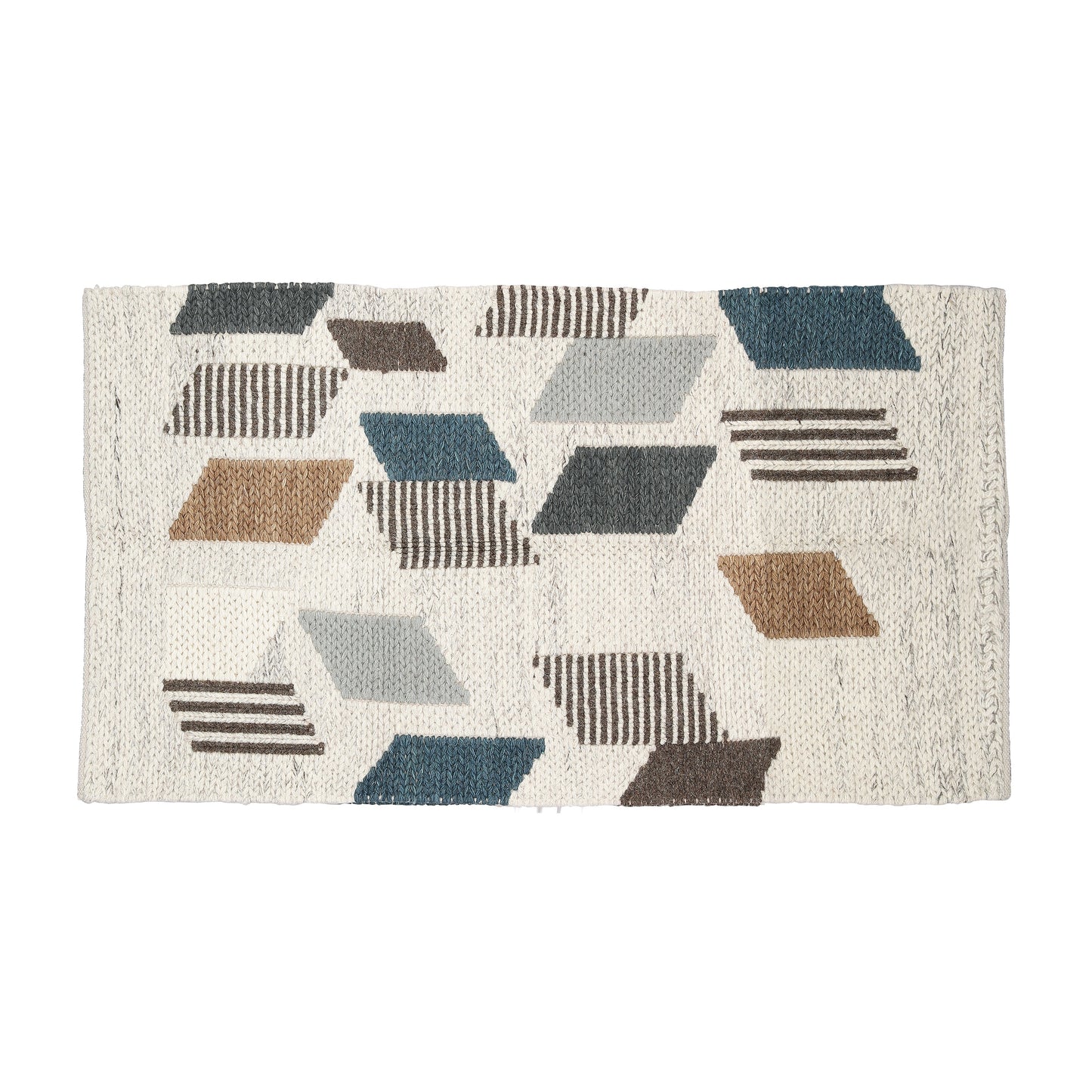 Hand Wool Area Rug Woven Geometric Modern Abstract 1220