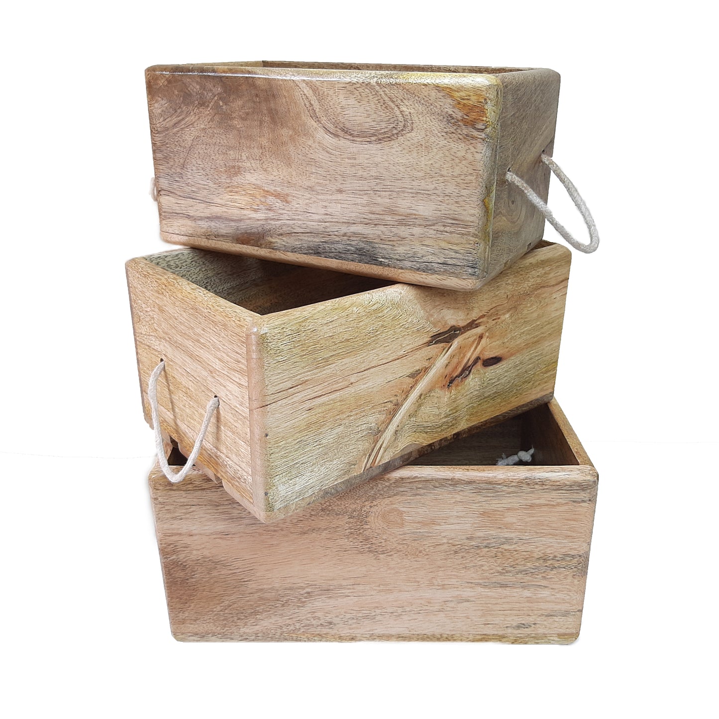 Storage Bin Container Box Wood Kitchen Bathroom Organizer Wooden Holder Rustic