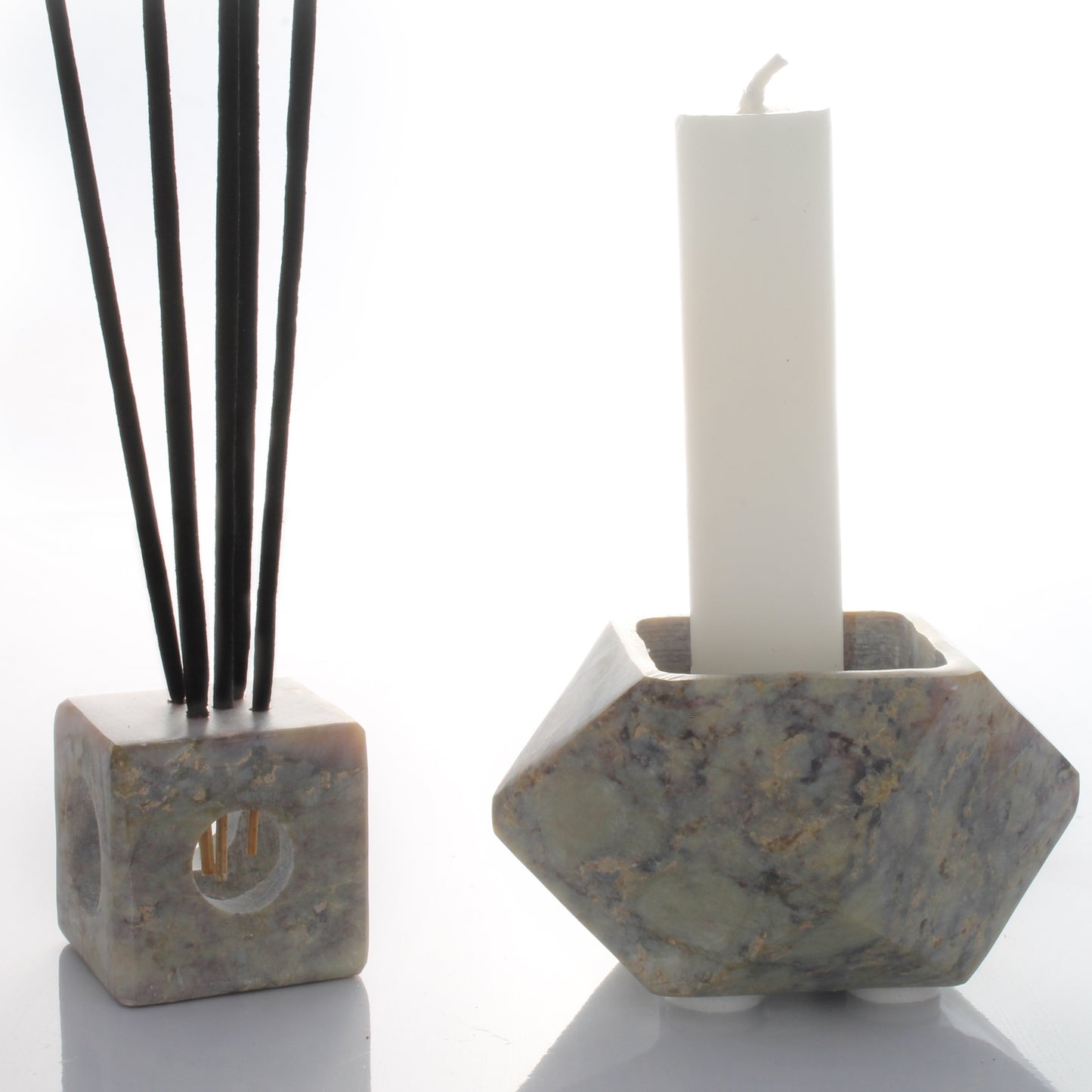 SAVON Stone Incense Stick Holder Burner Candle Stand Palo Santo Modern Minimalist Geometric Art Deco