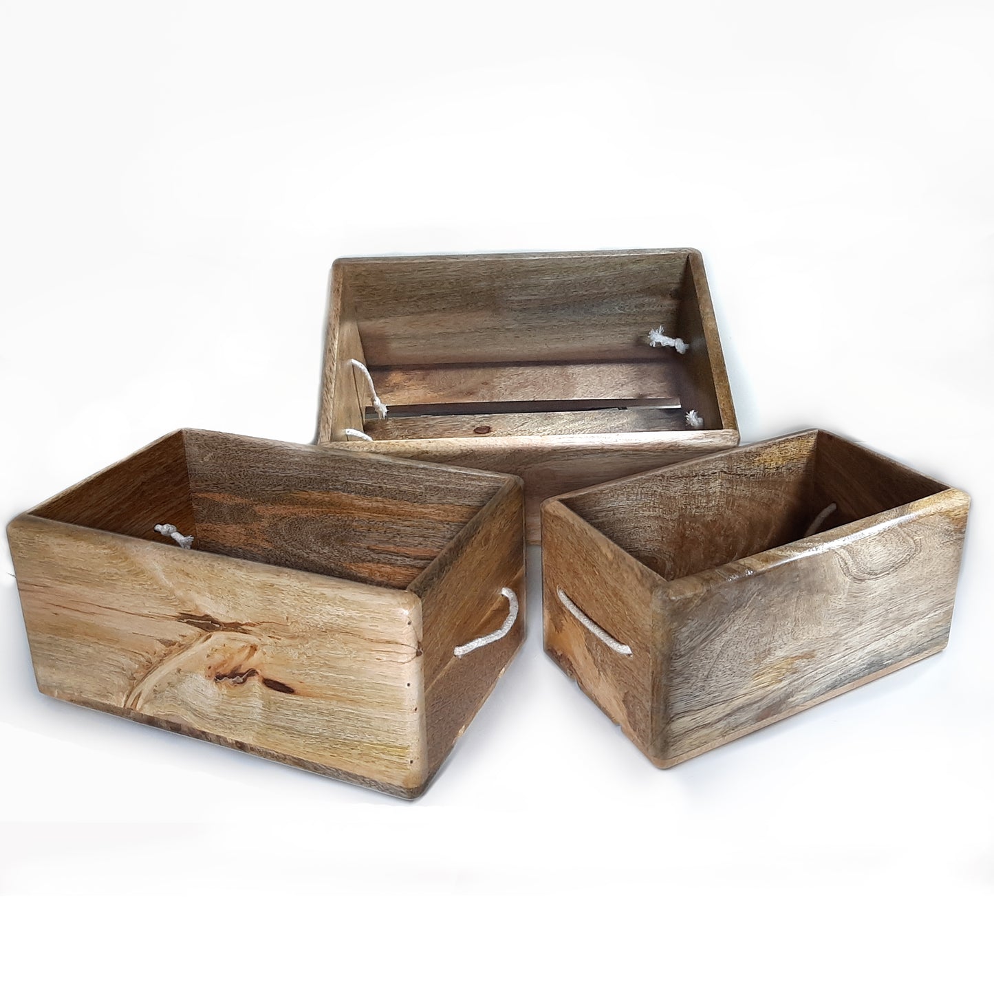 Storage Bin Container Box Wood Kitchen Bathroom Organizer Wooden Holder Rustic